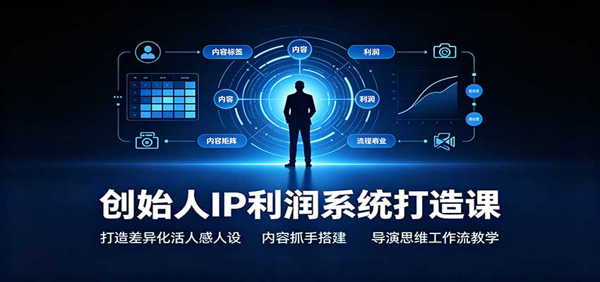 创始人IP利润系统打造课：打造差异化活人感人设，内容抓手搭建，导演思维工作流教学-问小徐资源库