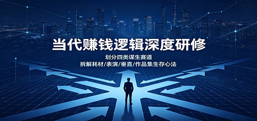 当代赚钱逻辑深度研修：划分四类谋生赛道，拆解耗材/表演/垂直/作品集生存心法-问小徐资源库