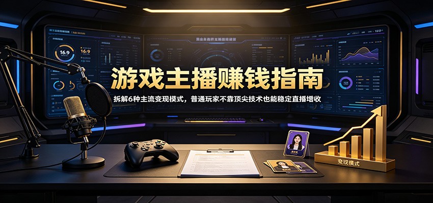 游戏主播赚钱指南：拆解6种主流变现模式，普通玩家不靠顶尖技术也能稳定直播增收-问小徐资源库