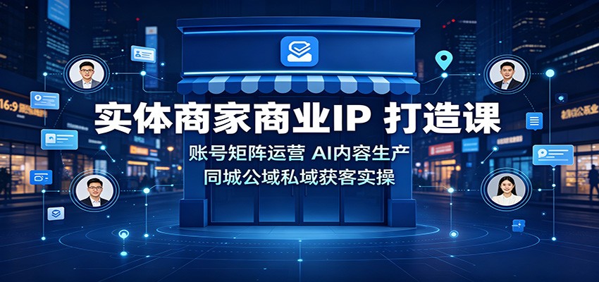实体商家商业IP打造课：账号矩阵运营，AI内容生产，同城公域私域获客实操-问小徐资源库