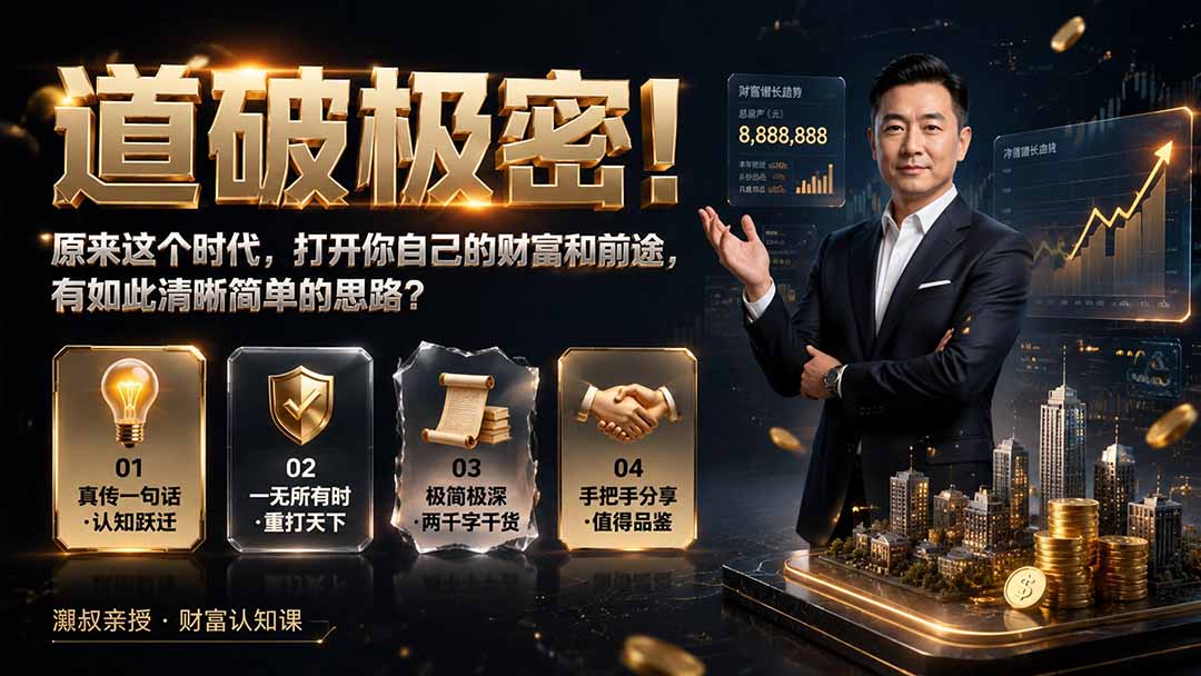 付费文章：道破极密！原来这个时代，打开你自己的财富和前途，有如此清晰简单的思路？-问小徐资源库