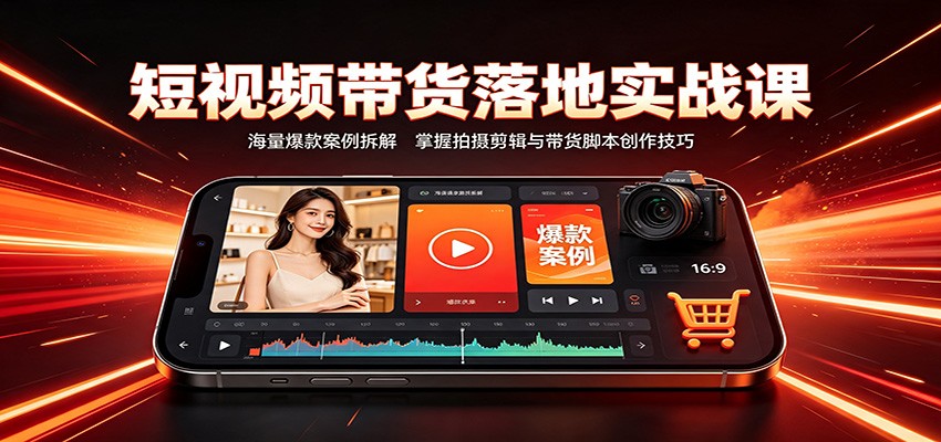 短视频带货落地实战课：海量爆款案例拆解，掌握拍摄剪辑与带货脚本创作技巧-问小徐资源库