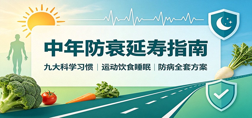 中年防衰延寿指南:九大科学习惯,运动饮食睡眠防病全套方案-问小徐资源库
