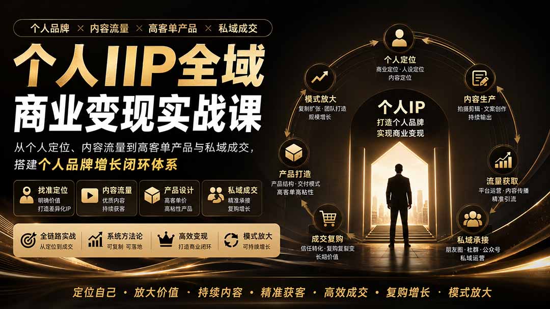个人IP全域商业变现实战课 (无水印-问小徐资源库