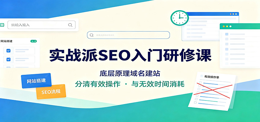 实战派SEO入门研修课:底层原理域名建站,分清有效操作与无效时间消耗-问小徐资源库