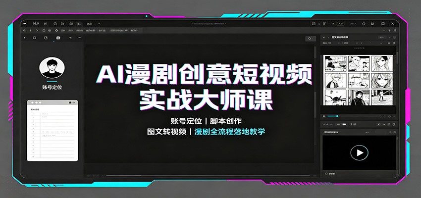 AI漫剧创意短视频实战大师课：账号定位脚本创作，图文转视频，漫剧全流程落地教学-问小徐资源库