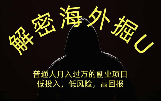 解密海外掘U，普通人月入过万的副业项目，低投入、低风险高回报，没有之一-问小徐资源库