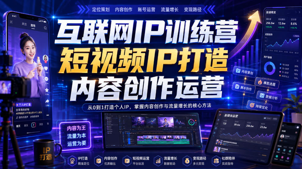互联网IP训练营，短视频IP打造，内容创作运营-问小徐资源库