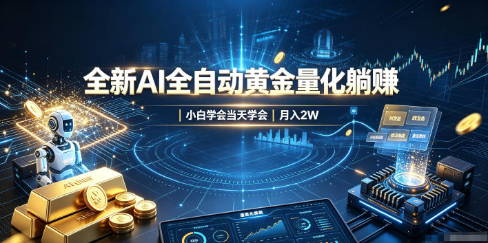 全新AI全自动黄金量化躺賺:小白学会当天学会,月入2W!【揭秘】-问小徐资源库