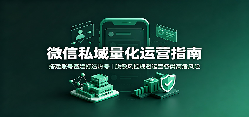 微信私域量化运营指南：搭建账号基建打造热号，脱敏风控规避运营各类高危风险-问小徐资源库