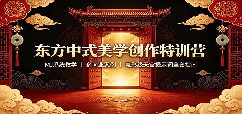 东方中式美学创作特训营：MJ系统教学，多商业案例，电影级天宫提示词全套指南-问小徐资源库
