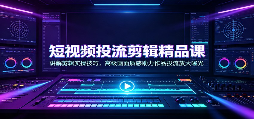 短视频投流剪辑精品课:讲解剪辑实操技巧,高级画面质感助力作品投流放大曝光-问小徐资源库