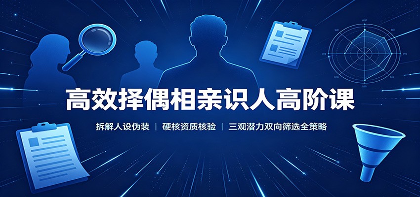 高效择偶相亲识人高阶课:拆解人设伪装,硬核资质核验,三观潜力双向筛选全策略-问小徐资源库