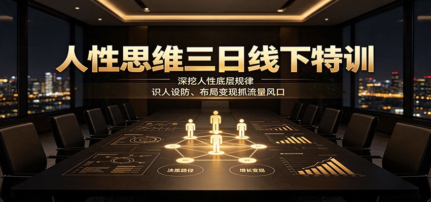 人性思维三日线下特训：深挖人性底层规律，识人设防、布局变现抓流量风口-问小徐资源库
