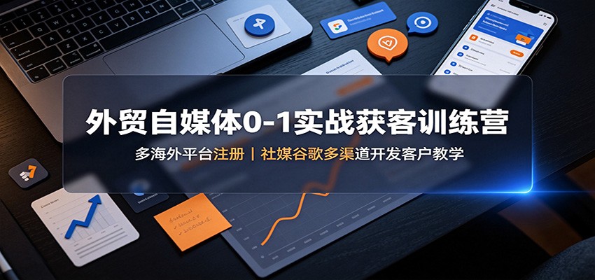 外贸自媒体0-1实战获客训练营：多海外平台注册，社媒谷歌多渠道开发客户教学-问小徐资源库