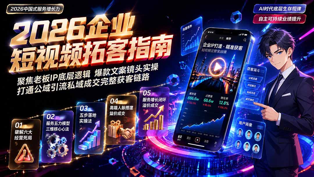 2026AI时代服务增长力实战课-无水印|五力模型三维心法教学,破解门店客源流失低价内卷实现长效业绩增长-问小徐资源库