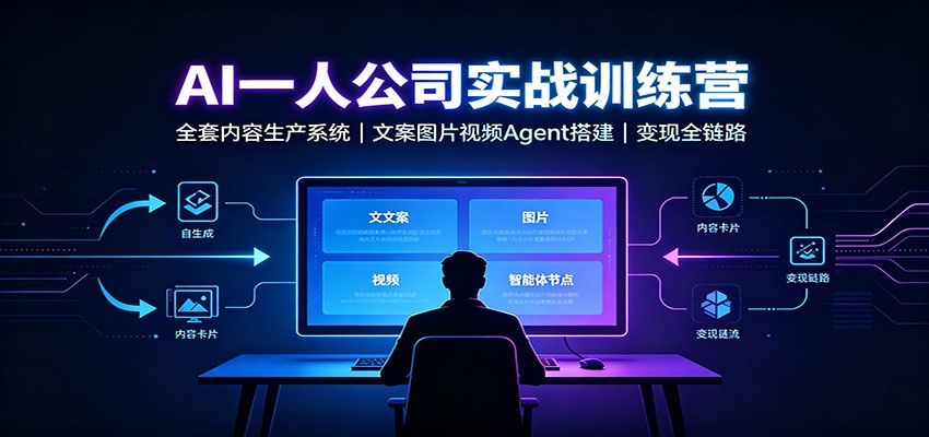 AI创作一人公司实战训练营：全套内容生产系统，文案图片视频Agent搭建变现全链路-问小徐资源库