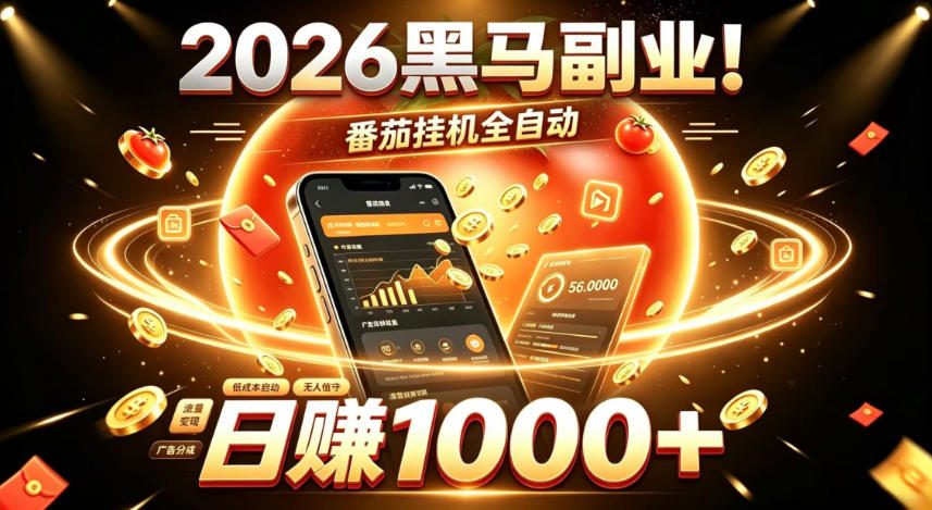 2026黑马副业!番茄挂G全自动日入1000+,操作最简单、门槛最低的线上轻资产项目【揭秘】-问小徐资源库