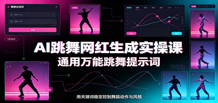 AI跳舞网红生成实操课：通用万能跳舞提示词，多模型适配，人物舞蹈视频制作全套教学-问小徐资源库