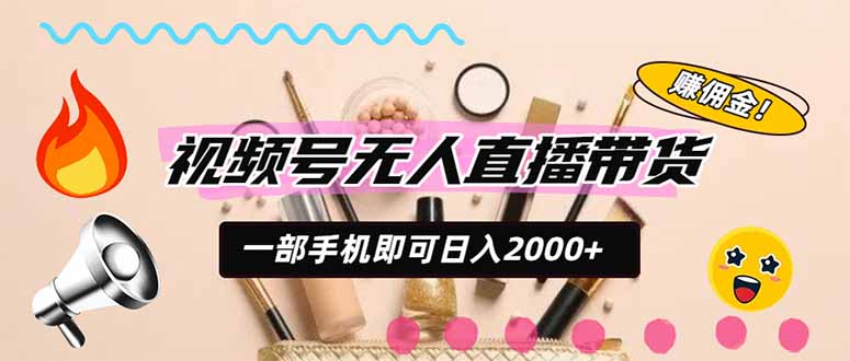 视频号带货，一天2000+，一部手机即可开展的完美副业，无需投资-问小徐资源库