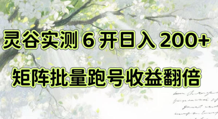 一台电脑就能做！灵谷实测6开日入200+，矩阵批量跑号收益翻倍【揭秘】-问小徐资源库