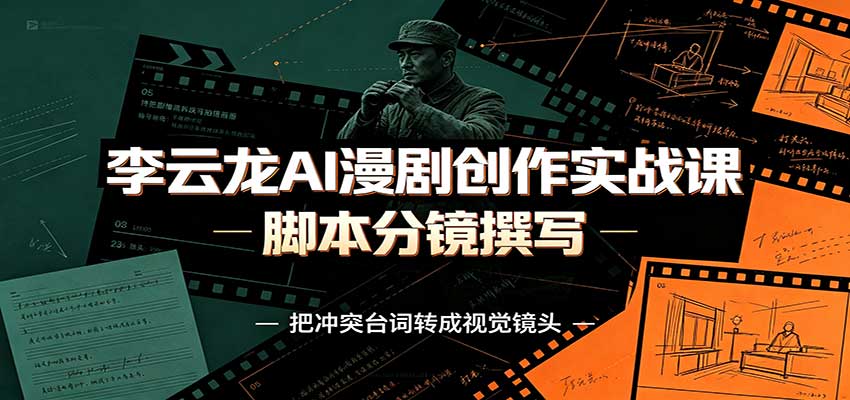 李云龙AI漫剧创作实战课：角色人设还原，脚本分镜撰写，AI漫剧成片完整制作教学-问小徐资源库
