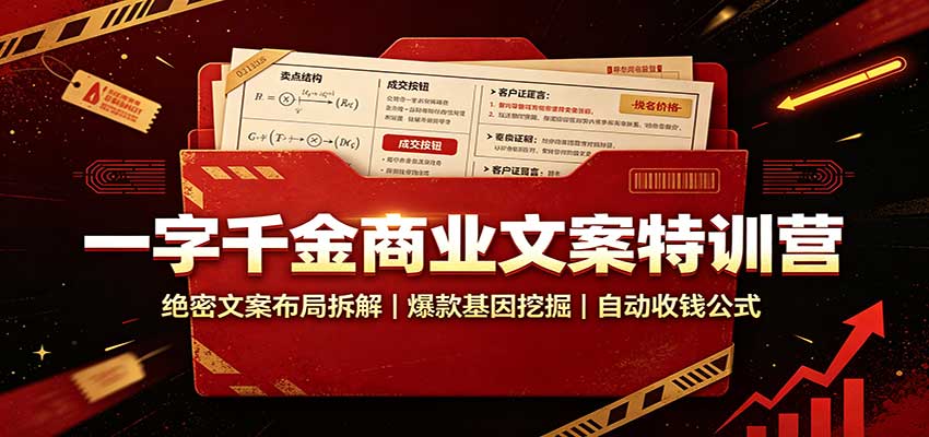 一字千金商业文案特训营：绝密文案布局拆解，爆款基因挖掘，自动收钱公式-问小徐资源库