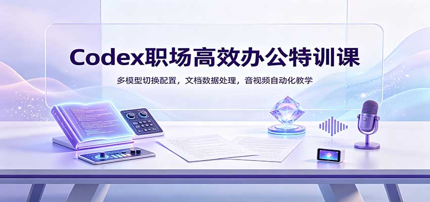 Codex职场高效办公特训课:多模型切换配置,文档数据处理,音视频自动化教学-问小徐资源库