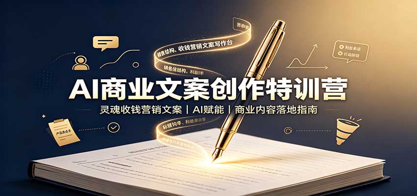 AI商业文案创作特训营：灵魂收钱营销文案，AI赋能，商业内容落地指南-问小徐资源库