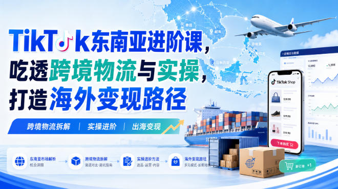 TikTok东南亚进阶课，吃透跨境物流与实操，打造海外变现路径-问小徐资源库