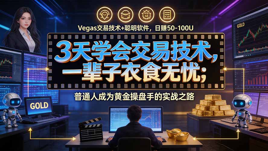 3天学会做交易，普通人快速成为操盘手” Vegas交易系统+聪明软件 ， 日赚50-1000U， 长期稳定，小白轻松上手-问小徐资源库