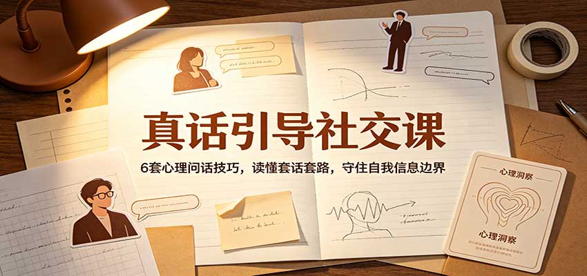 真话引导社交课:6套心理问话技巧,读懂套话套路,守住自我信息边界-问小徐资源库
