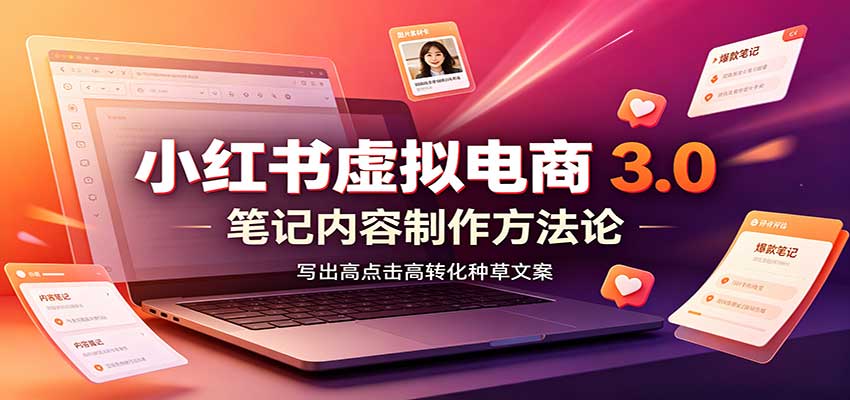 小红书虚拟电商3.0:账号搭建选品开店,笔记内容制作,矩阵投放教学-问小徐资源库