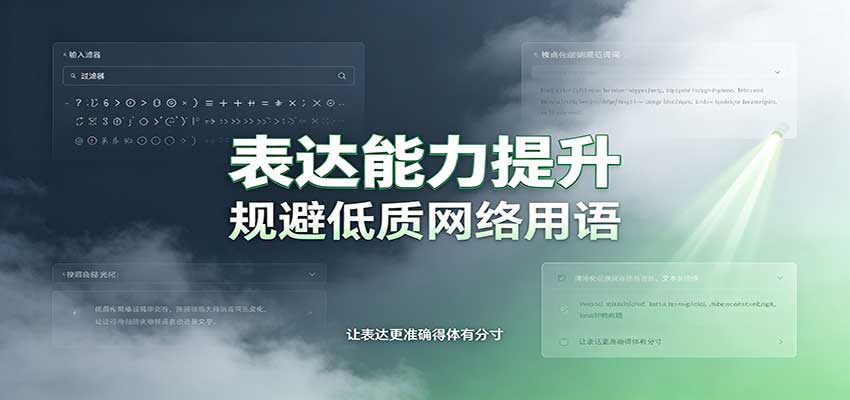 表达能力提升：语言塑造思想逻辑，规避低质网络用语，强化心智感知-问小徐资源库