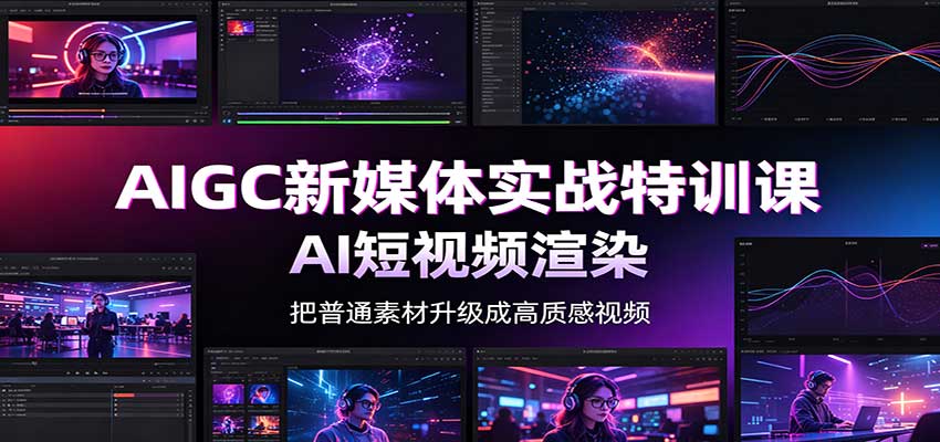 AIGC新媒体实战特训课：工具入门实操，AI短视频渲染，数字人商业视频制作-问小徐资源库