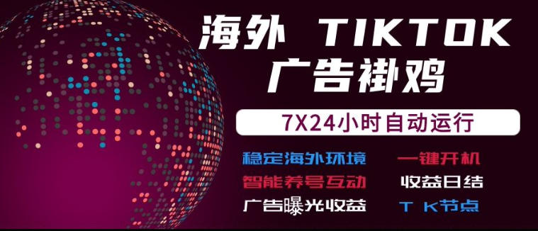 海外TikTok挂G流量变现,7X24自动运行,广告曝光收益,收益日结【揭秘】-问小徐资源库