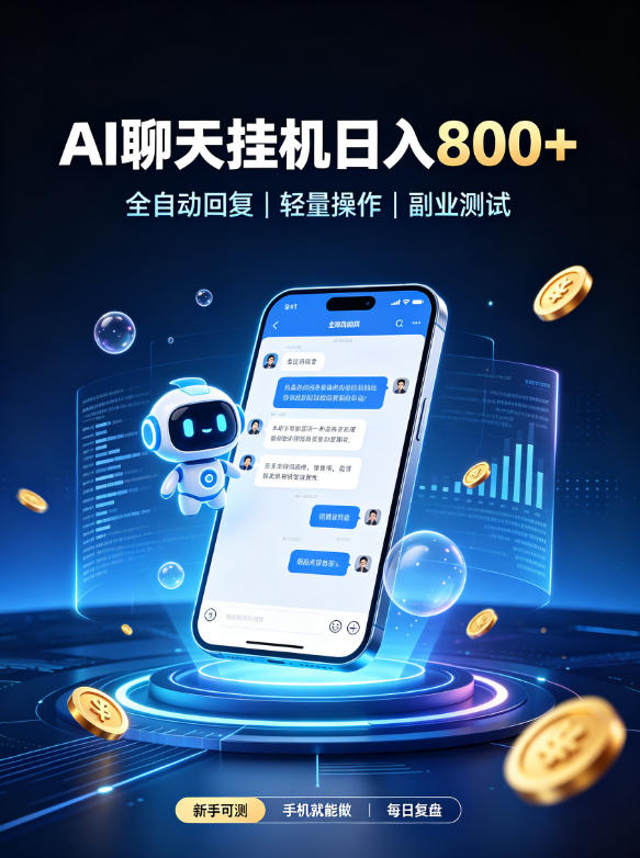AI聊天挂G项目,日入800➕,全自动操作,适用个人副业,支持工作室矩阵操作【揭秘】-问小徐资源库