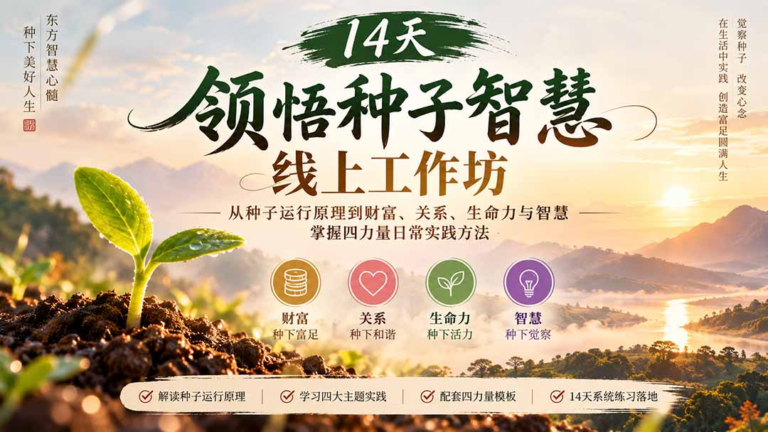 14天领悟种子智慧线上工作坊|从种子运行原理到财富、关系、生命力与智慧,掌握四力量日常实践方法-问小徐资源库